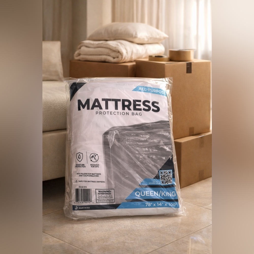 All-Purpose Mattress Protection Bag - Clear, Queen or King Size